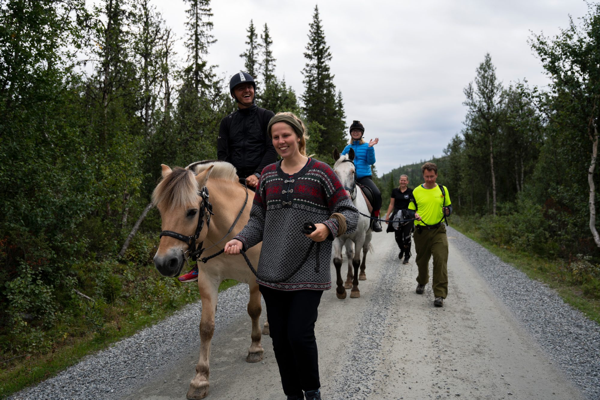 Deltagere på ridetur