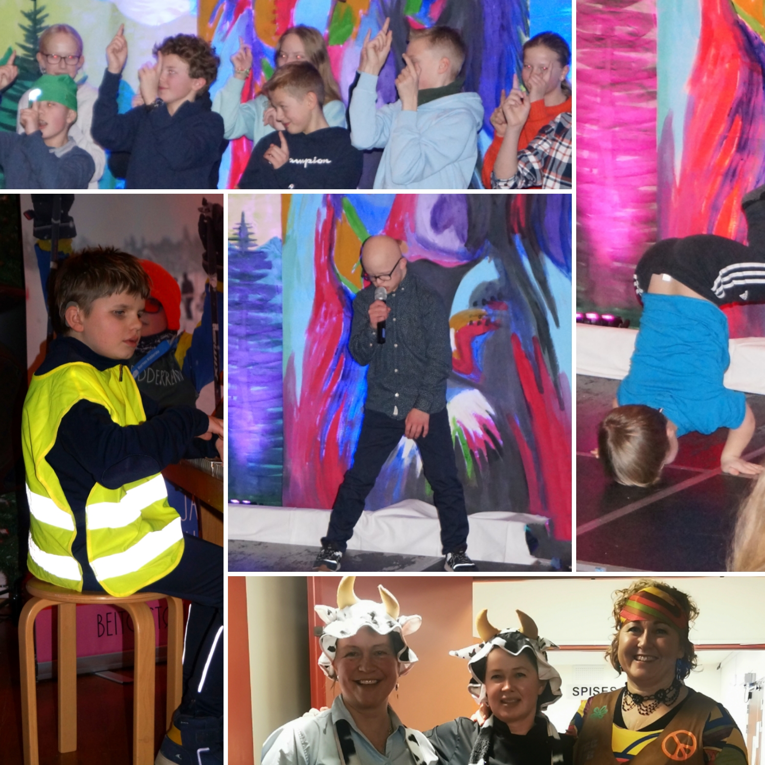 Montasje med bilder fra underholdningskvelden