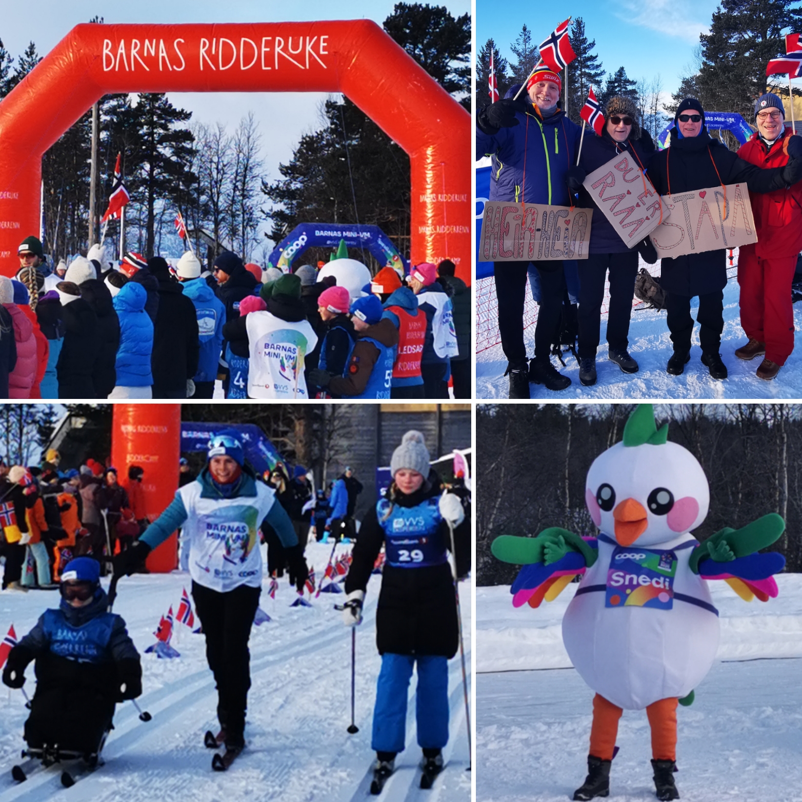 Montasje med bilder fra Barnas Ridderrenn